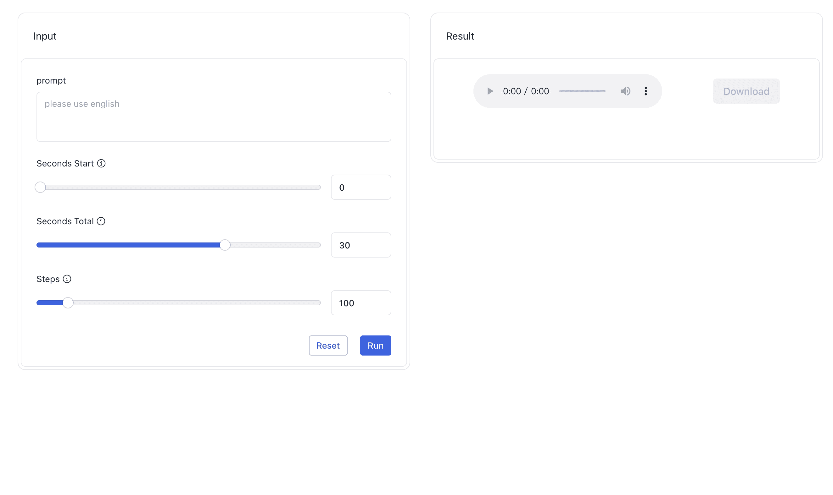 Create sound effect interface preview